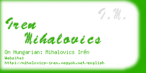 iren mihalovics business card